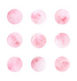 set of hand painted watercolor circle textures vector image vector image
