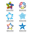 star icons and logo collection vector image
