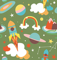 cartoon cosmos seamless pattern vector image