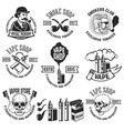 set of vape shop emblem templates smoke shop vector image