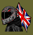 bikers wearing helmets with british flags vector image vector image