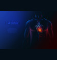 human body and heart vector image vector image