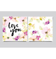 invitation card with watercolor flowers bridal vector image