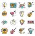 line art music icons set rock punk jazz symbols vector image vector image