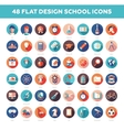 set of modern flat design school college icons vector image