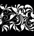 vintage black and white floral seamless pattern vector image
