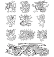 heraldic dragons vector image vector image