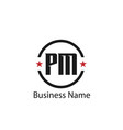 initial letter pm logo template design vector image
