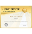 certificate of achievement template gold vector image