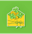 letter with clover and gold coins for saint vector image vector image