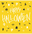hallween card lettering and icon vector image