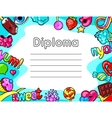 kawaii diploma with sweets and candies crazy vector image