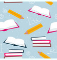 maths graphics pencils and books seamless pattern vector image