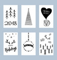 christmas posters set of winter holiday card vector image vector image