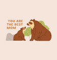 happy mother s day card with cute bears family vector image vector image