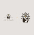 mountain and sun rays mount peak hill nature vector image vector image