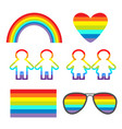 rainbow glasses heart sunglasses flag girl boy vector image vector image