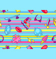 seamless pattern with fashion girlish items vector image