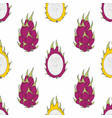 dragon fruit seamless pattern for design vector image