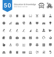 education and knowledge solid icon set vector image