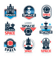 exploration space logo set project vector image