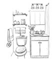 hand drawn bathroom vector image