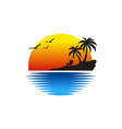 beach logo template vector image vector image