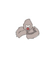 one single line drawing of gorilla head vector image