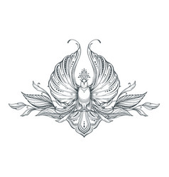 Two hand drawn graphic Royalty Free Vector Image