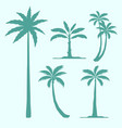 coconut and banana tree silhouette vector image