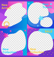 set social media template in color abstract design vector image vector image