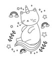 unicorn cat cartoon design vector image