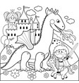 prince fighting a fire breathing dragon vector image