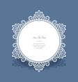 round lace frame save the date card vector image