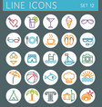 travel line icons set summer holidays web design vector image