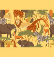 seamless pattern with african savanna animals vector image