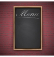 menu chalkboard on white background vector image vector image