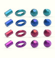 realistic 3d colorful metal geometric shapes vector image vector image
