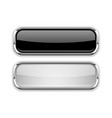 black and white glass buttons with metal frame vector image