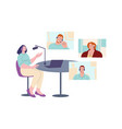 live stream or online translation business video vector image