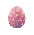 pink and purple easter egg with flower texture vector image