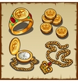 symbols of wealth and power gold and treasures vector image vector image