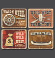 wild west vintage posters and cards vector image