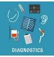 diagnostics and medical test flat icons vector image