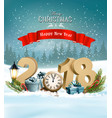 happy new year 2018 background with presents vector image vector image