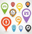 navigation elements with transport icons vector image