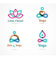 collection of yoga icons elements and symbols vector image vector image