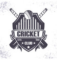cricket club badge vector image vector image