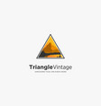 logo triangle with landscape vintage badge vector image