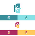 logo with letter k four color decorated vector image vector image